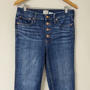 J.Crew Billie Demi Boot Crop Jeans Wms Size 29 High Rise Button Fly Medium Wash
